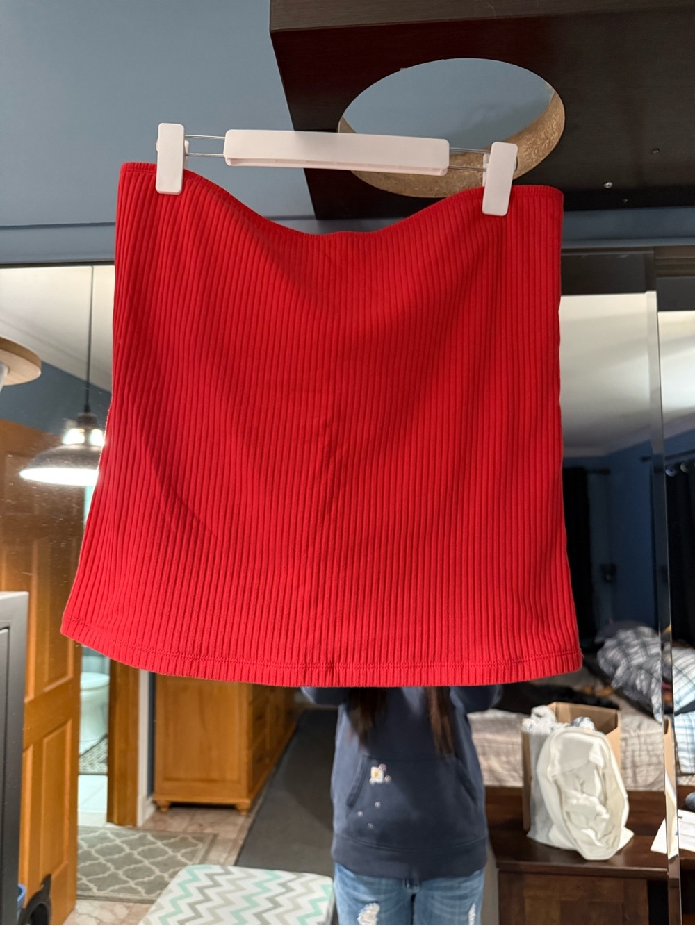 Old NavyRed Ribbed tube top - Classic Straight Silhouette